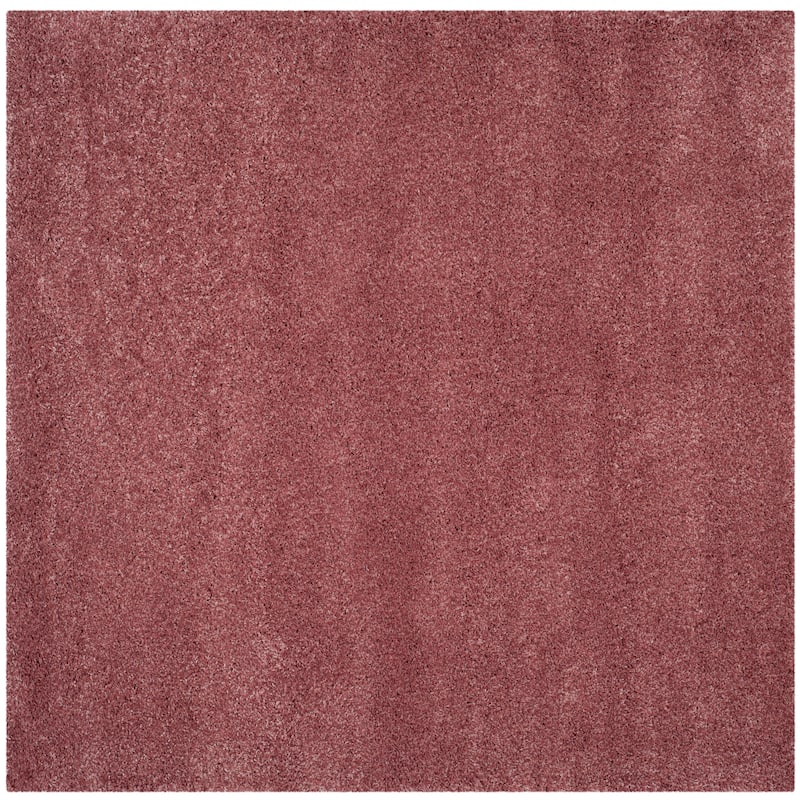 SAFAVIEH California Premium Shag Izat 2-inch Thick Area Rug - 6'7" Square - Rose