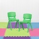 preview thumbnail 1 of 44, 2 Pack Plastic Stack School Chair with 13.25"H Seat, K-2 School Chair Green