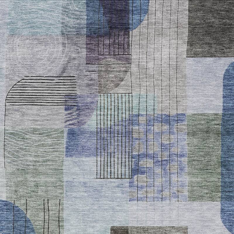 HomeRoots Abstract Transitional Rectangle Outdoor Rug