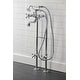 preview thumbnail 27 of 42, Kingston Brass Freestanding Clawfoot Tub Faucet Package with Supply Line in Matte Black