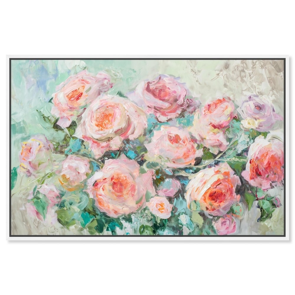 Cabbage Rose Charm Canvas by Art Remedy