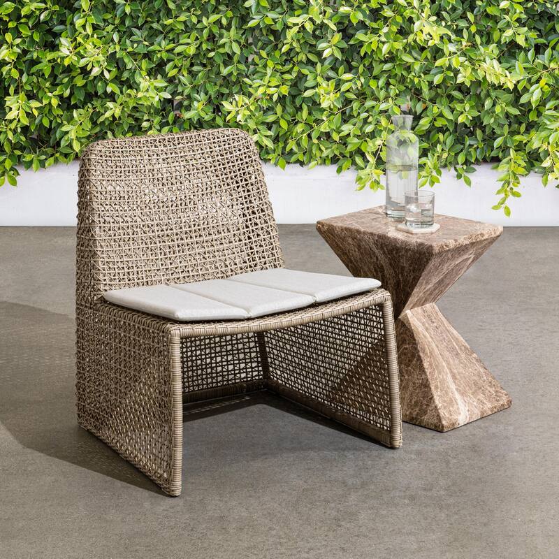Classic Home Michelle Wicker Outdoor Accent Chair - Beige