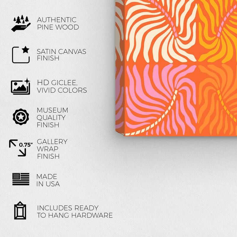 Wynwood Studio Canvas Fashion and Glam The Summer Towel for Couples Orange and Modern & Contemporary Wall Art Canvas Print