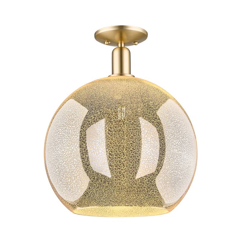 Innovations Lighting Endless Possibilities Arcadia - Athens - 1 Light 14" Semi-Flush Mount - Mercury/Champagne Bronze