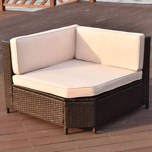 Shop Costway 7 Pcs Outdoor Rattan Wicker Furniture Set Sectional Cushioned Seat Garden Patio Overstock 16409116