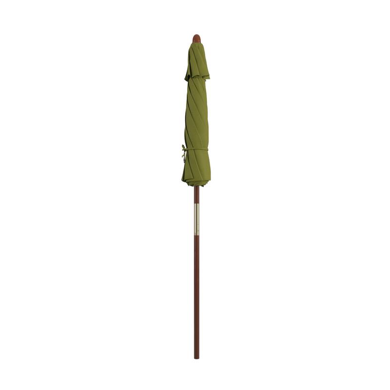 Port Lavaca 7.5ft Round Wood Umbrella by Havenside Home, Base Not Included