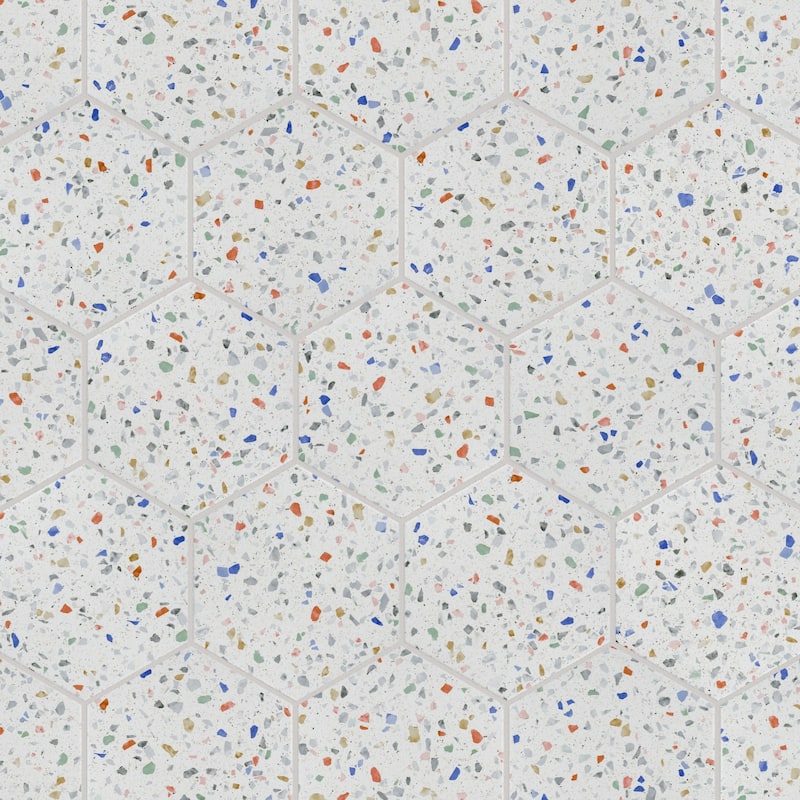 Merola Tile Venice Hex Colors Light 8-5/8" x 9-7/8" Porcelain Floor and Wall Tile