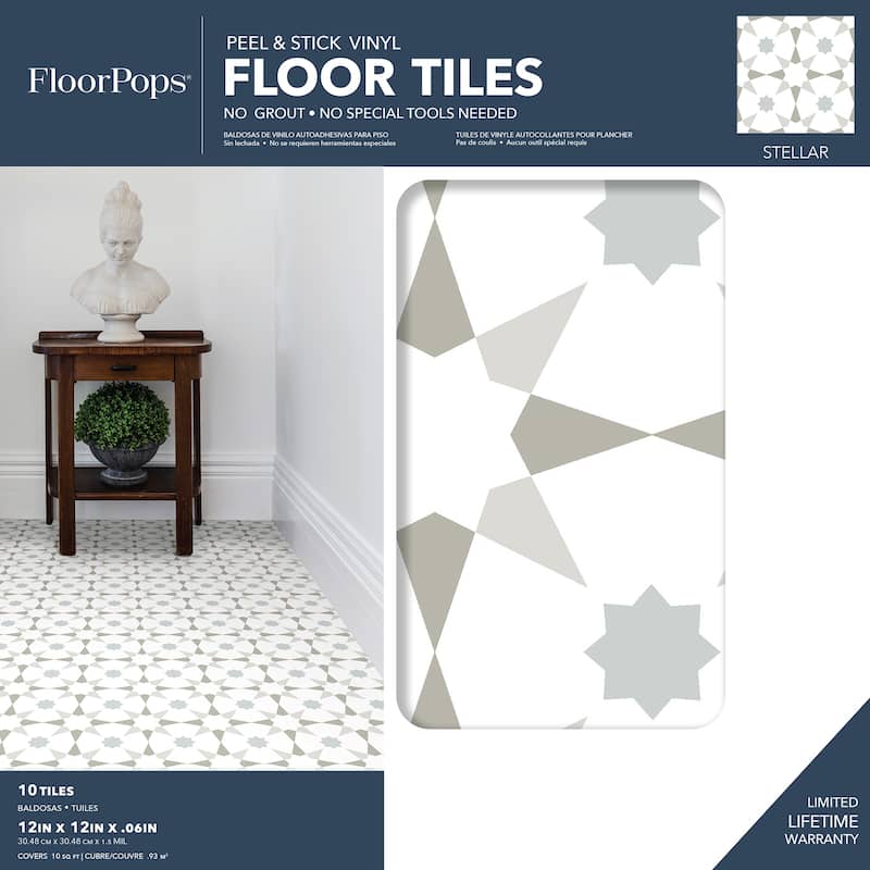 FloorPops Stellar Peel & Stick Floor Tiles