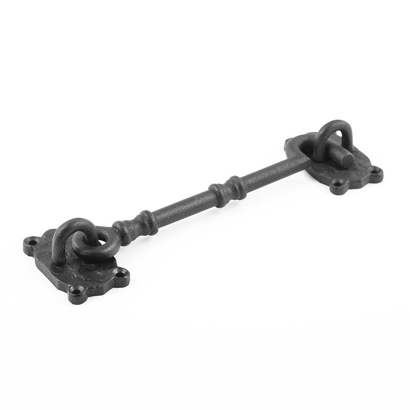Black Wrought Iron Cabin Hook Eye Latches 7.3 L Privacy Hook Latch with Hardware Pack of 10 Renovators Supply