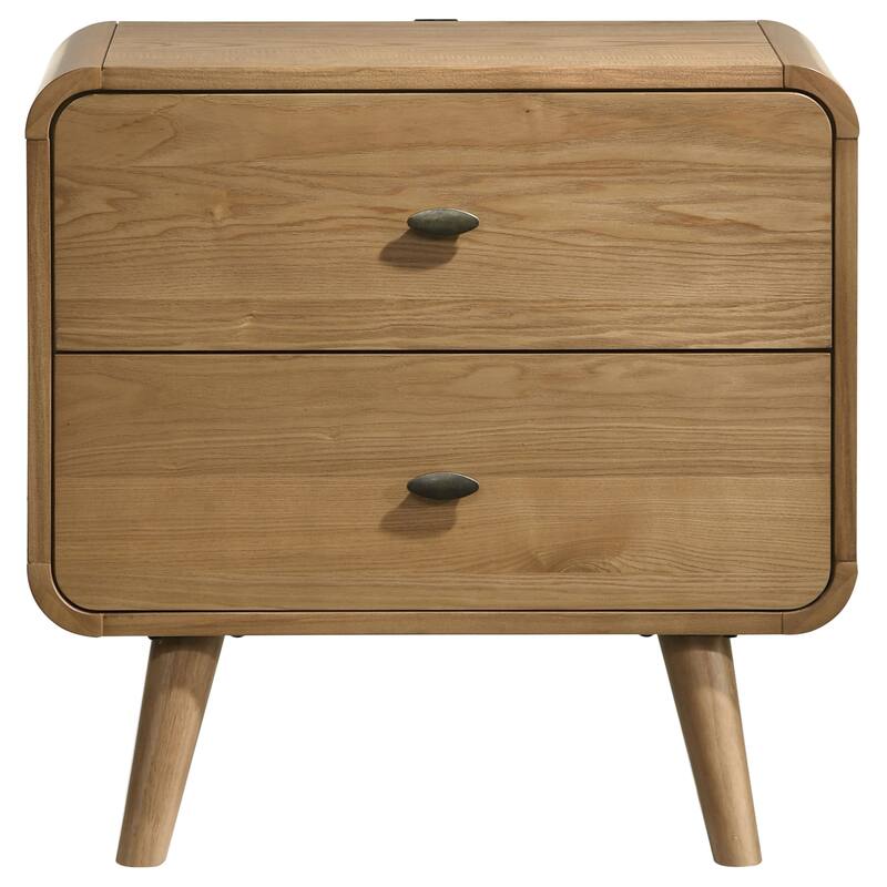 Winston Light Ash 2-drawer Nightstand Bedside Table