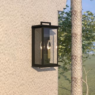 Maxax 12.8" Black Metal Outdoor Wall Lights ( Set of 2 )