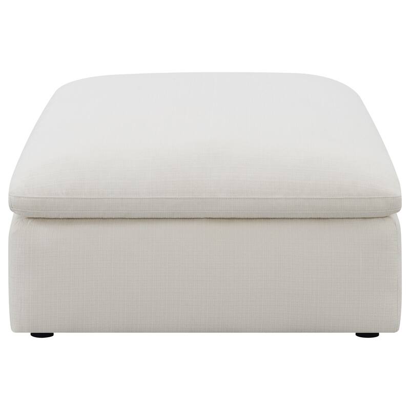 Hobson Ivory Square Upholstered Ottoman