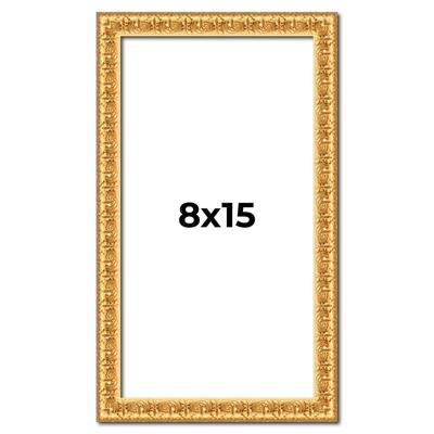 8x15 Frame Gold Real Wood Picture Frame Width 1 inches | Interior