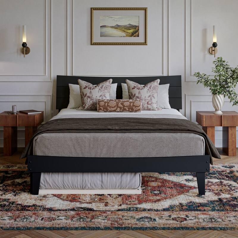 Phoenix Wood Platform Bed with Trundle