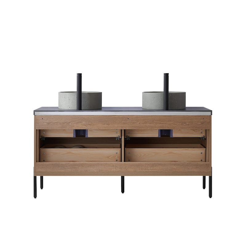 Trento Bath Vanity with Sintered Stone Top with Concrete Sink (R)