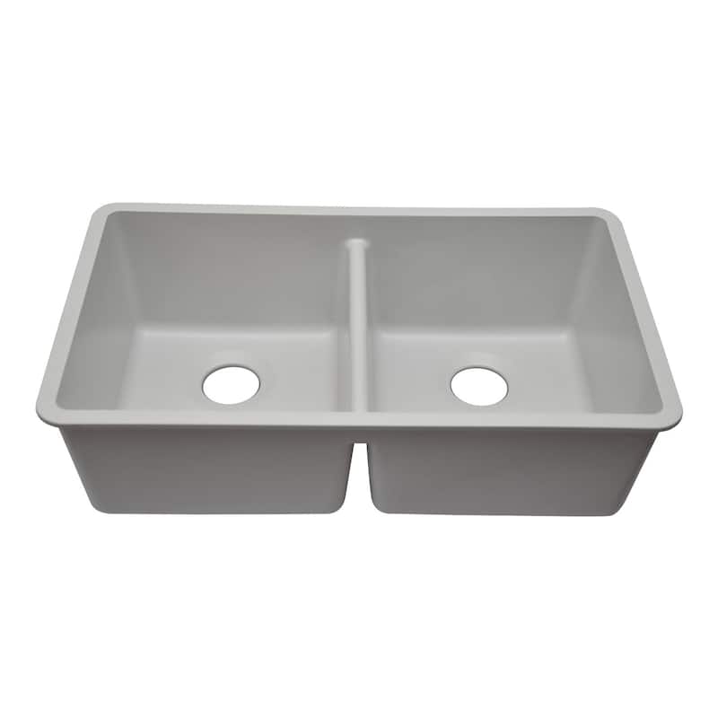32 Inch Lexicon Platinum Quartz Composite Drop-in Undermount Galaxy White - 19" W x 32" L x 9.75" H - Galaxy White