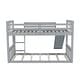 preview thumbnail 22 of 25, Twin Over Twin Bunk Bed Floor Bunk Bed with Slide and Ladder