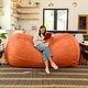preview thumbnail 5 of 49, Jaxx 7ft Oversized Bean Bag Couch – Extra Large 3-Seat Floor Sofa with Washable Cover Play Rooms, Living Rooms & Basements Pumpkin