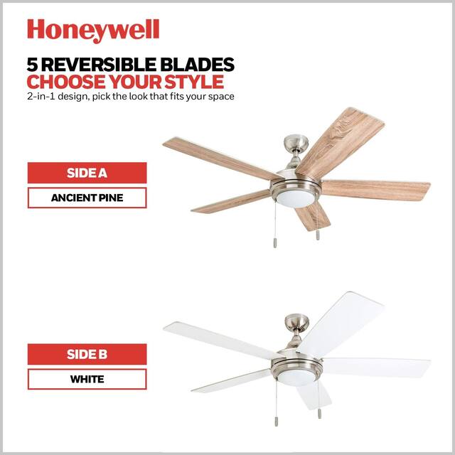 Honeywell Ventnor Brushed Nickel Integrated LED Ceiling Fan
