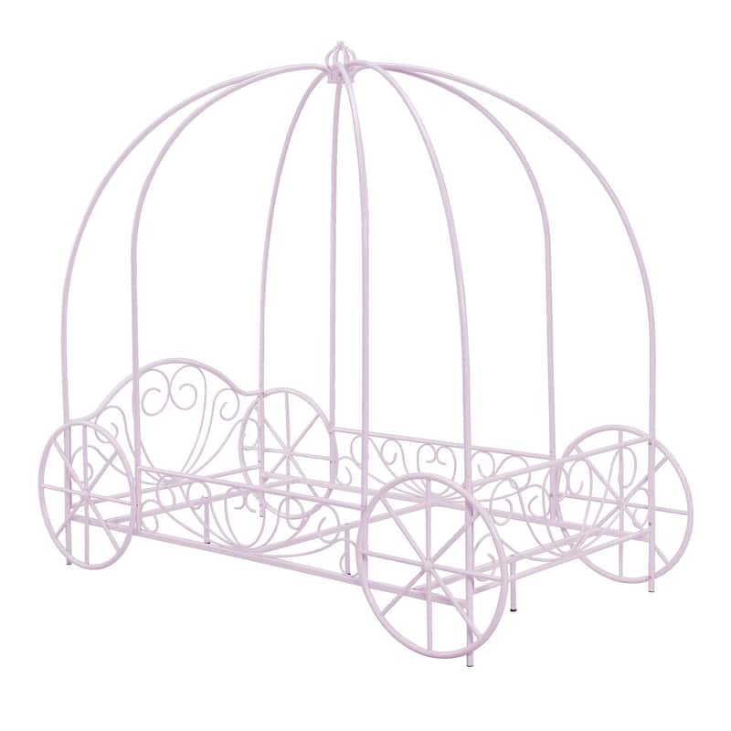DHP Lilac Metal Twin Carriage Bed - Purple - Twin