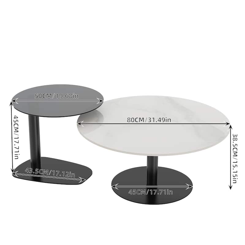 Round Nesting Coffee Table (Set of 2) - 32" + 20"