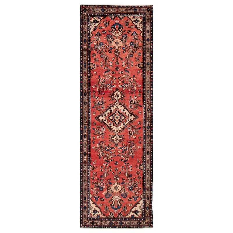 ECARPETGALLERY Hand-knotted Andelz Red Wool Rug - 3'1 x 9'5 - Red - 3'1 x 9'5