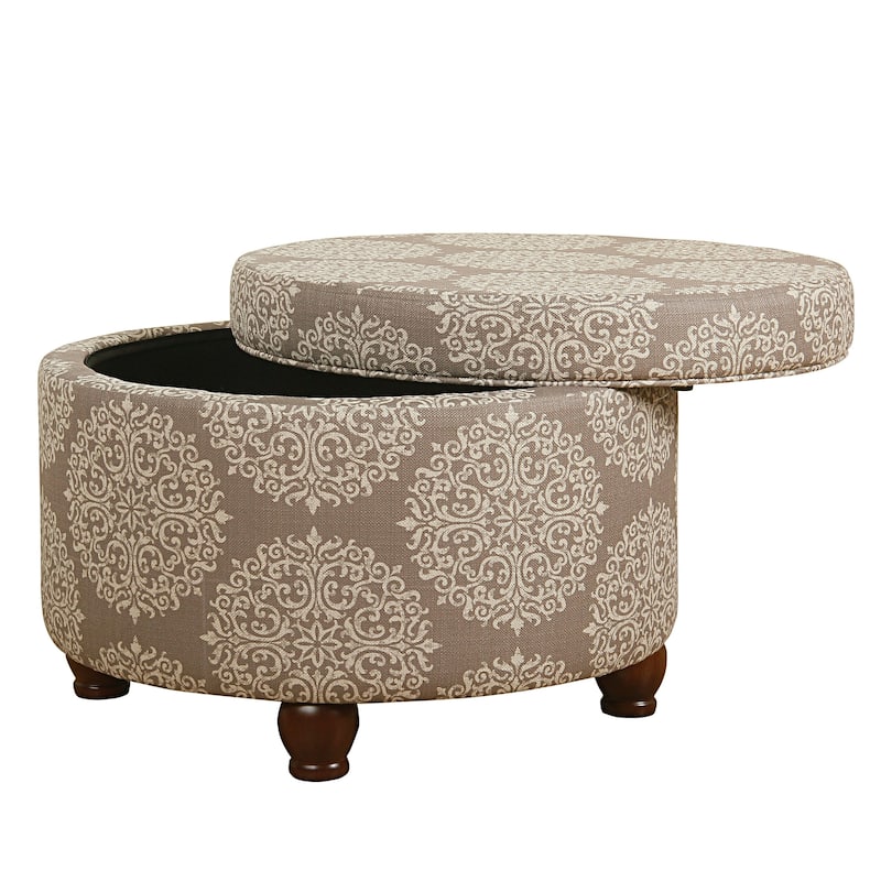 The Curated Nomad Hector Brown Medallion Storage Ottoman