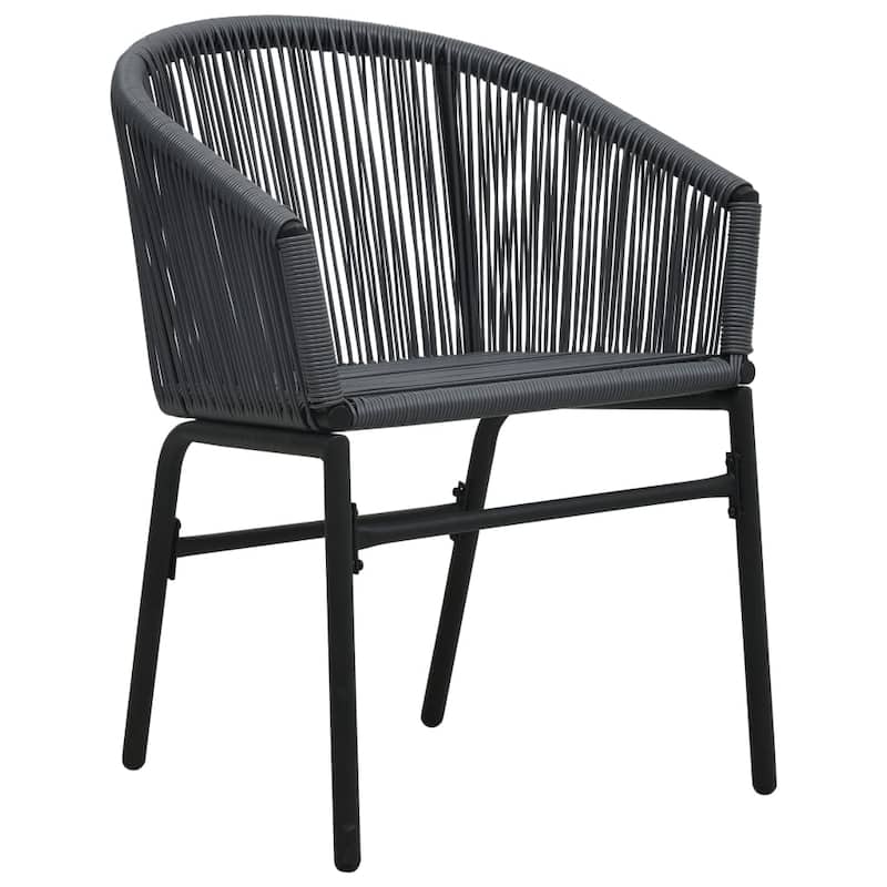 vidaXL Patio Chairs 2 Pcs Wicker Patio Dining Chair with Cushion PE Rattan