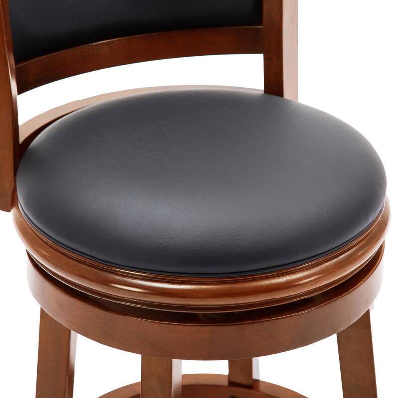 Augusta Wood Upholstered Swivel Counter Barstool