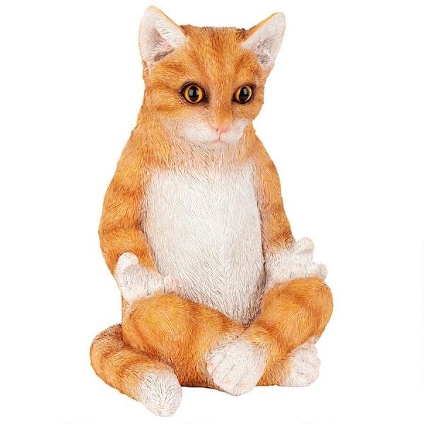 9" Meditating Indoor/Outdoor Zen cat Statue - N/A