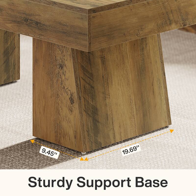 47 Inches Rustic Wooden Rectangular Accent Center Tables