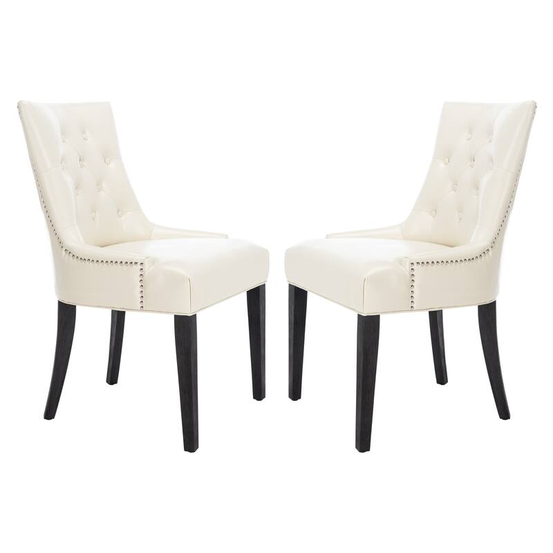 SAFAVIEH Loren Dining Chair (Set of 2) - 24"W x 25"D x 39"H - Flat Cream