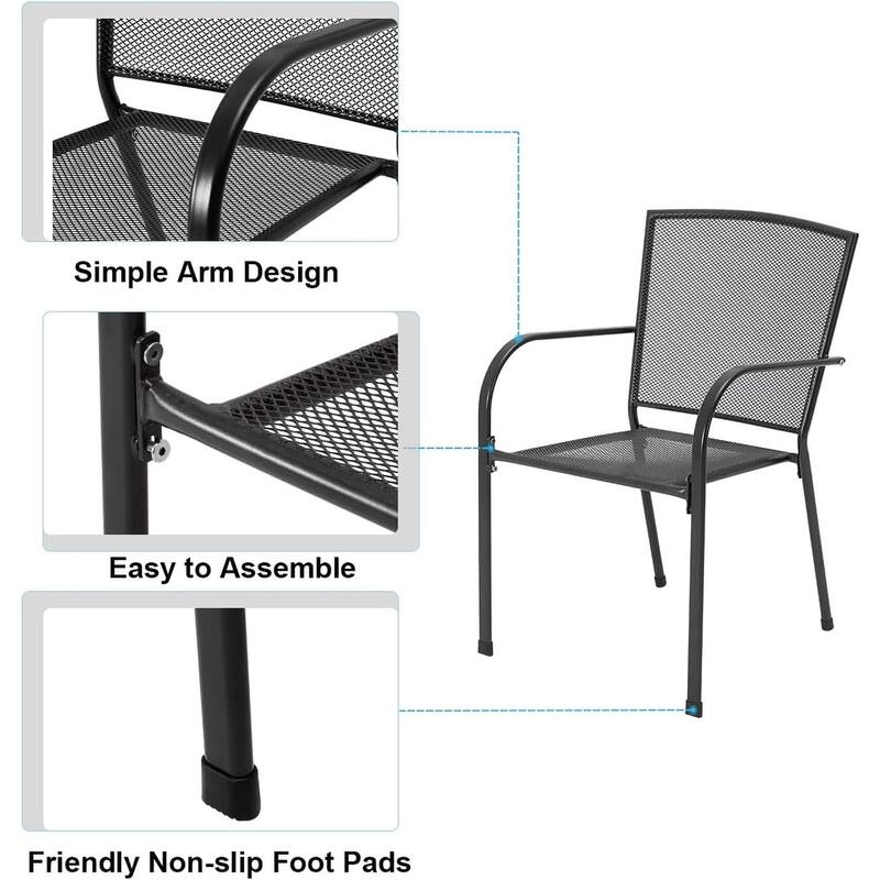 AECOJOY 5 Piece Patio Outdoor Dining Set with 1.73" Umbrella Hole
