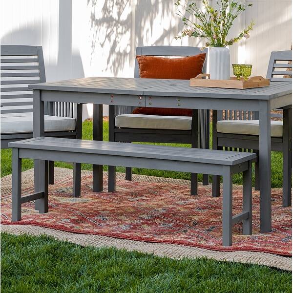 Surfside 53 Inch Acacia Outdoor Bench By Havenside Home Overstock 20881862 Grey Wash