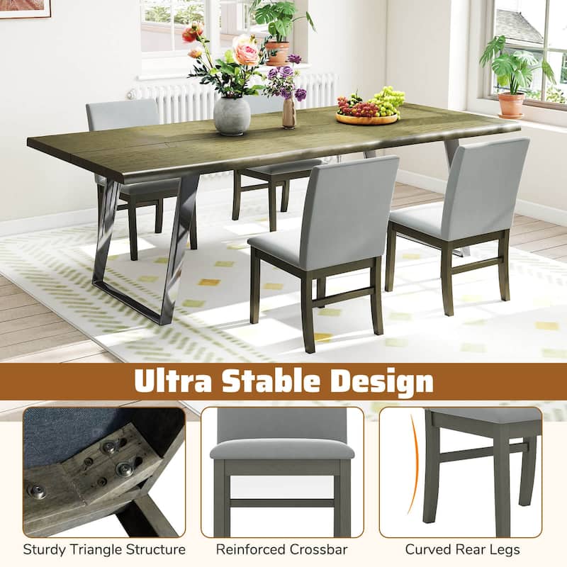 Costway Upholstered Dining Chairs Set of 2/4 with Rubber Wood Legs - See Details
