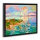 preview thumbnail 2 of 25, Stupell Vivid Abstract Coast with Boats Framed Floater Canvas Wall Art Design By Dorothy Fagan