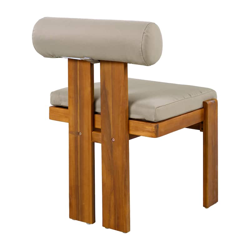 Christopher Knight Home - Ardena Modern Solid Wood Outdoor Dining Set with Round Back Cushioned Chairs