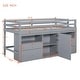 preview thumbnail 3 of 33, Twin Size Loft Bed for Kids, Wooden Loft Bed with 4 Storage Drawers, Cabinet, Shelves, Low Loft Bed Frame with Safety Guardrails