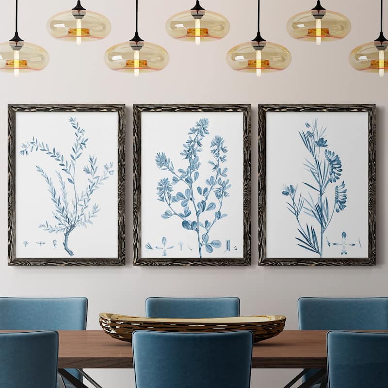 Antique Botanical in Blue VII-Premium Framed Canvas - Ready to Hang - Multi-Color