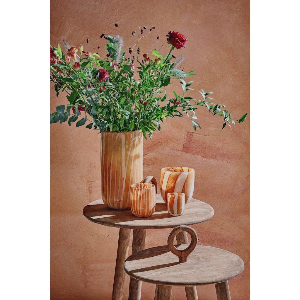 Round Mango Wood Coffee Table - 26.25" - Brown - Set of 2