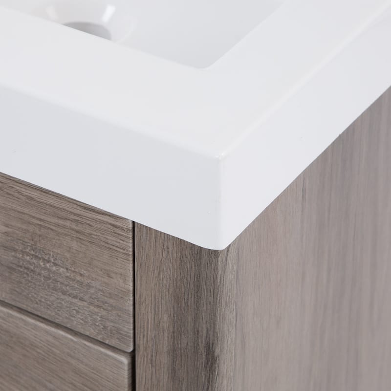 Spring Mill Nixie 18.5" Small Bathroom Vanity With Cabinet, Drawer, and White Sink Top