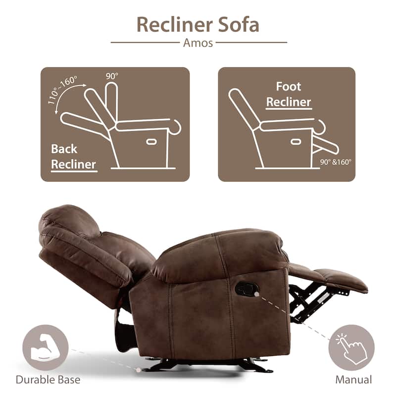 Verne Modern Brown Manual Glider Recliner