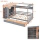 preview thumbnail 18 of 25, Multifunction Full Size House Bed Frame w/ 2 Drawers & Built-in Wardrobe(with Curtain), Wood Storage Bed Frame for Kids, Teens