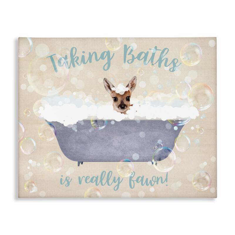Stupell Taking Baths Is Fawn Canvas Wall Art Design By Susan Arnot - 40 x 30