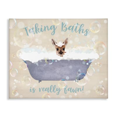 Stupell Taking Baths Is Fawn Canvas Wall Art Design By Susan Arnot
