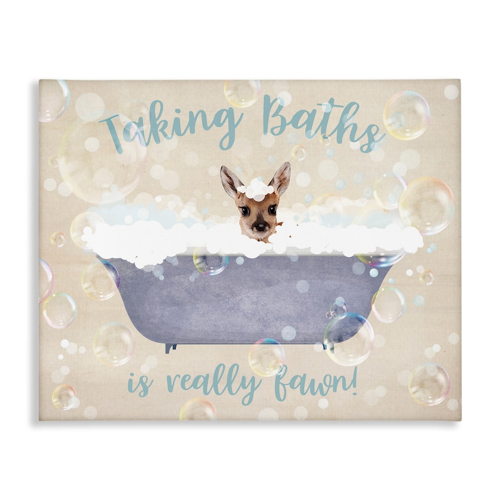 Stupell Taking Baths Is Fawn Canvas Wall Art Design By Susan Arnot
