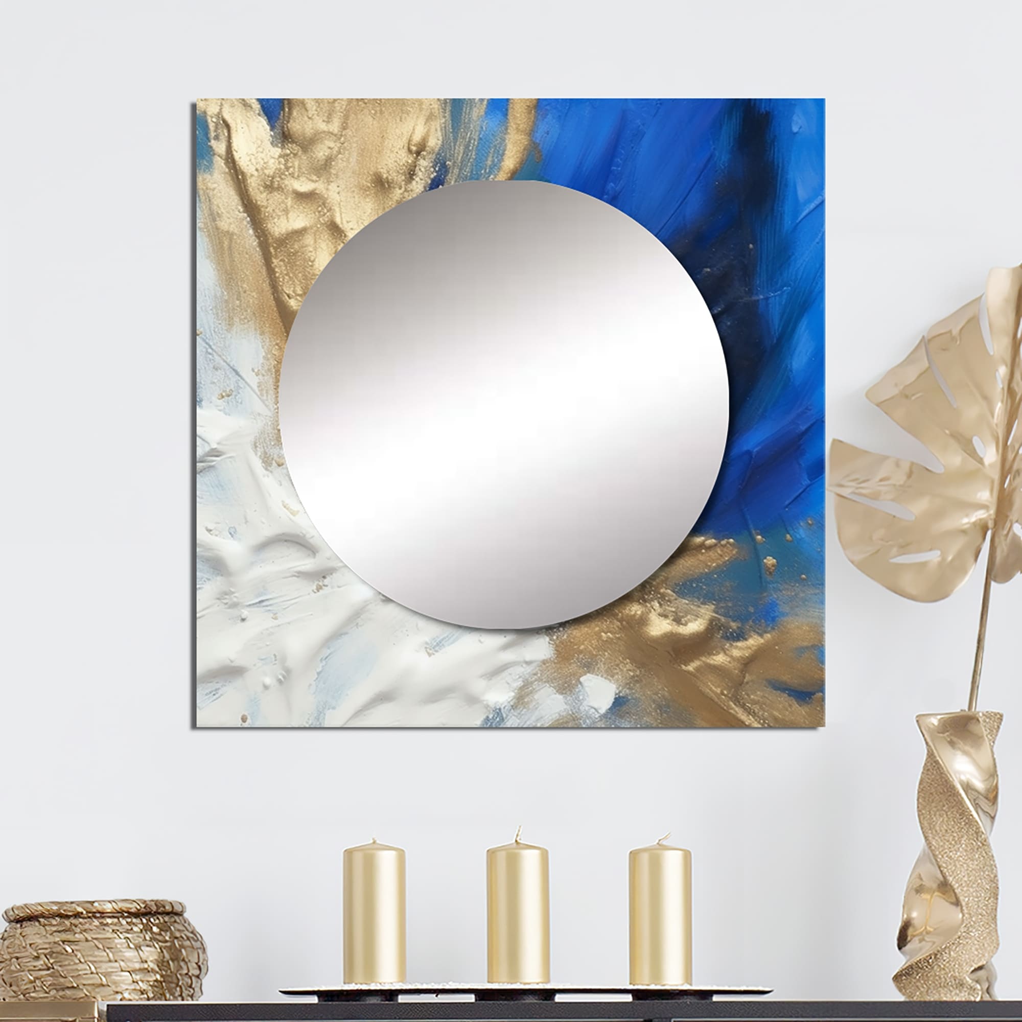 Designart “Transcendence Abstract In Blue And Gold II” Abstract 