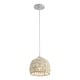preview thumbnail 109 of 115, Jigu 1-Light Woven Rattan/Iron LED Pendant, by JONATHAN Y 8.25" - Cream