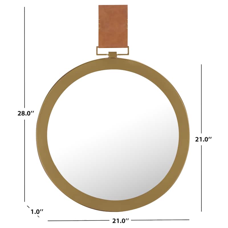 SAFAVIEH Shira Out Warm Amber 21-inch Round Decorative Mirror - 21" x 1.5" x 21" - 21Wx2Dx21H