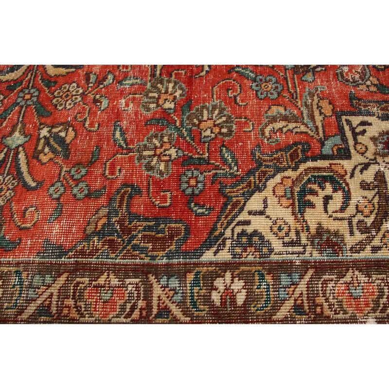 ECARPETGALLERY Hand-knotted Antalya Vintage Light Red Wool Rug - 9'7 x 12'6